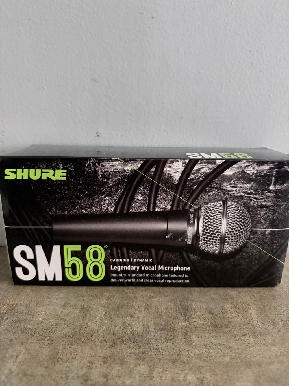 Shure SM58 Vocal Microphone Box - Black & Silver with Green Accents